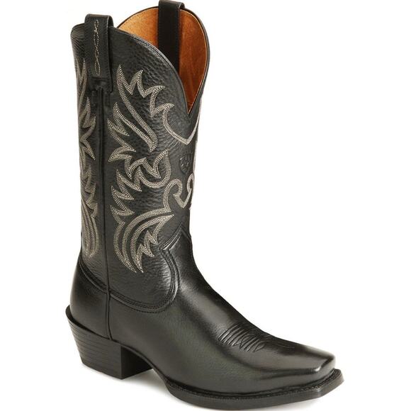 Ariat Men size 11 Legend Western Performance Black Leather Stitched Cowboy Boots - Picture 1 of 12